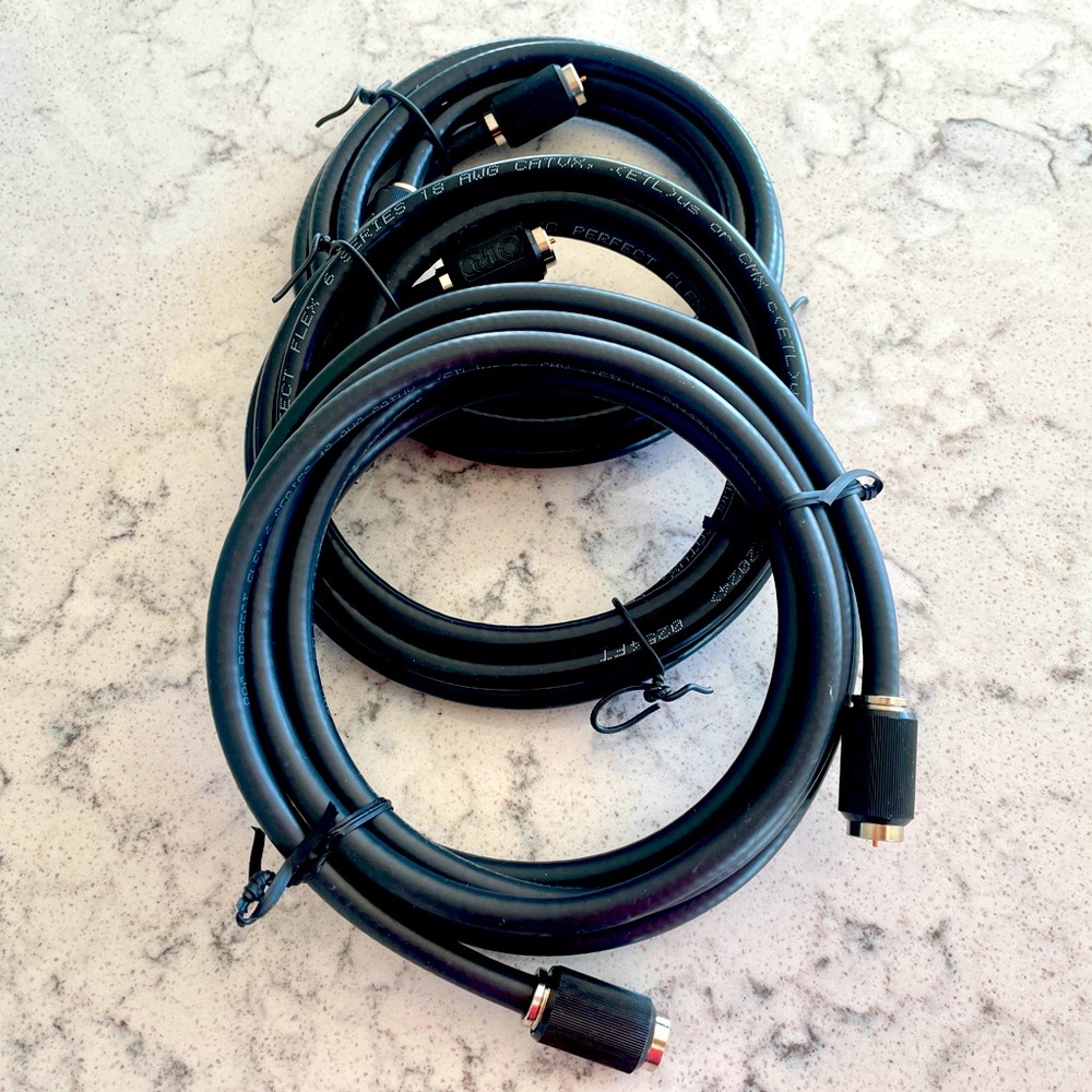 Black Cable Wires more or less 3 ft long each. Selling all 3 for 8$